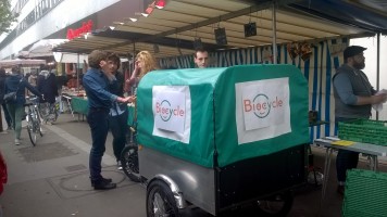 Biocycle à la rencontre des commerçants du marché